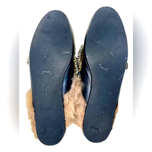 GUCCI PRINCETOWN BLACK LEATHER MULE SLIPPERS WITH CRYSTAL EMBELLISHMENTS - Picture 7 of 8